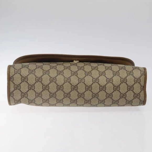 GUCCI GG Supreme Web Sherry Line Clutch Bag PVC Beige Red 89 01 031 Auth 123291 - Picture 8 of 16